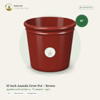 10 Inch Ananda Grow Pot – Brown