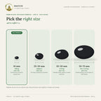 10mm Black Polished Pebbles – 200 g – size guide