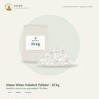 10mm White Polished Pebbles – 25 kg