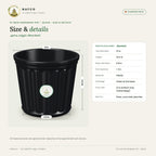 12 Inch Harshdeep Pot – Black – size and details