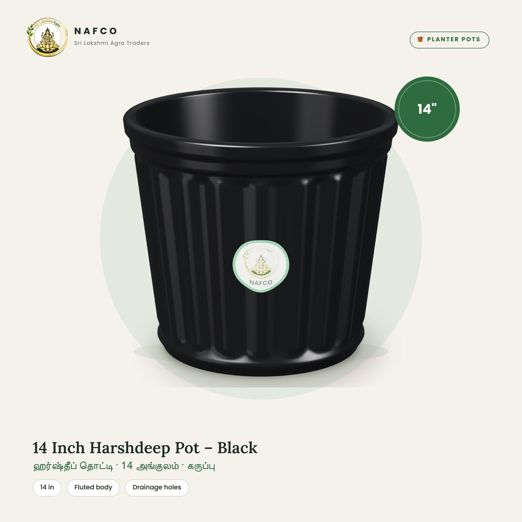 14 Inch Harshdeep Pot – Black