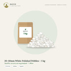 20–30mm White Polished Pebbles – 1 kg