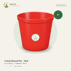 4 Inch Round Pot – Red