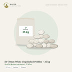 50–70mm White Unpolished Pebbles – 25 kg