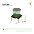 ABS-Coated Pipe Stand – 10×10×6 in size guide with dimensions and how many pots it holds