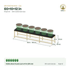 ABS-Coated Pipe Stand – 60×10×12 in size guide with dimensions and how many pots it holds