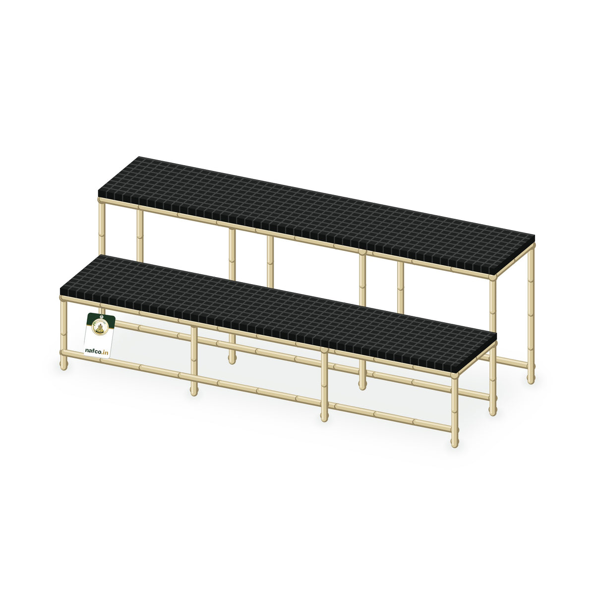 ABS-Coated Pipe Stand – 60×24×22×12 in, 2 Step, Sri Lakshmi Agro plant stand on a white background