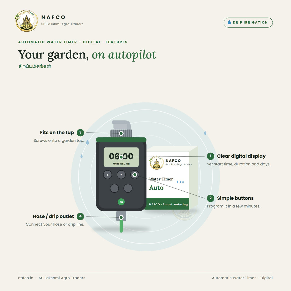 Automatic Water Timer – Digital – features