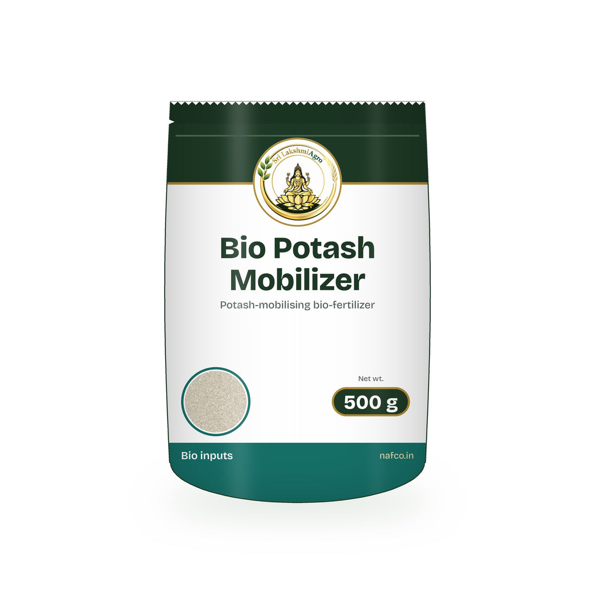 Bio Potash Mobilizer – 500 g in a Sri Lakshmi Agro stand-up pouch