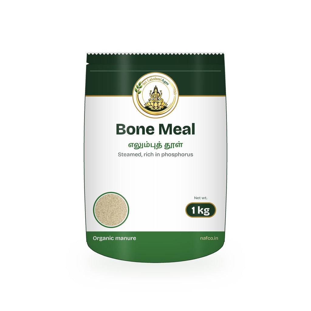 Bone Meal (Steamed) – 1 kg in a Sri Lakshmi Agro stand-up pouch