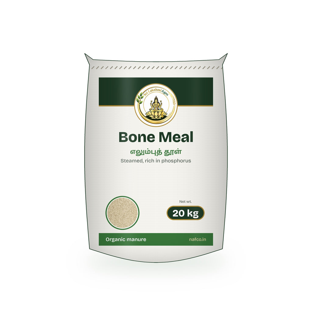 Bone Meal (Steamed) – 20 kg in a Sri Lakshmi Agro woven sack