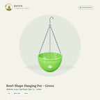 Bowl-Shape Hanging Pot – Green