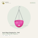 Bowl-Shape Hanging Pot – Pink