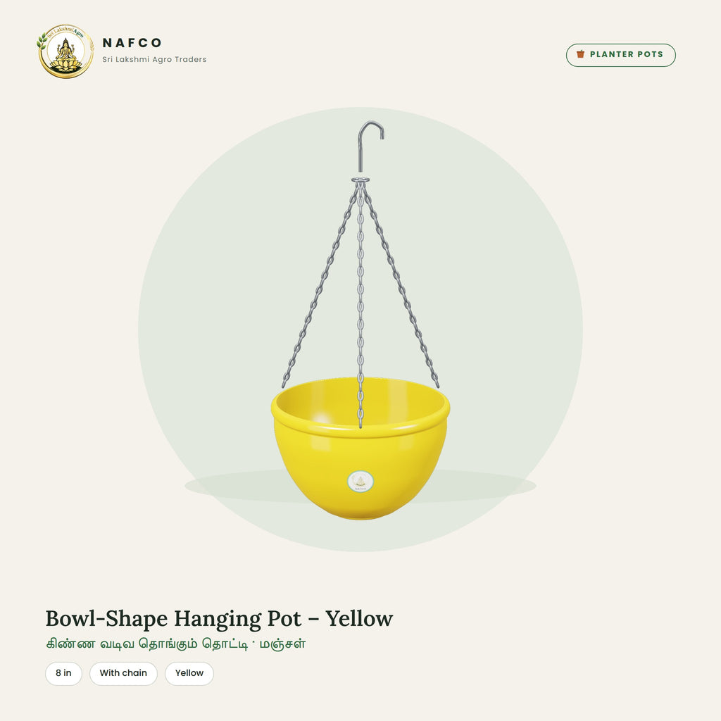 Bowl-Shape Hanging Pot – Yellow