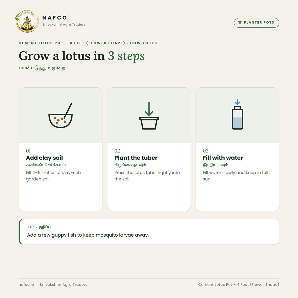 Cement Lotus Pot – 4 Feet (Flower Shape) – how to use