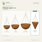Coir Hanging Basket – Conical – size guide