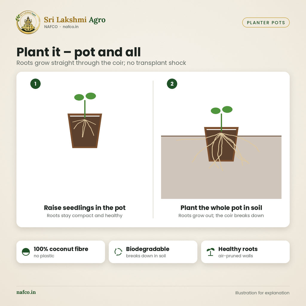 Coir Pots – Biodegradable Coco Fibre Pots – features