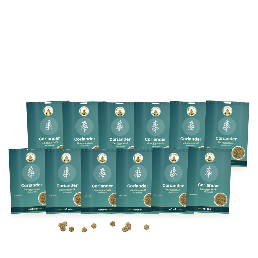 Coriander Seeds – Buy 10 Get 2 Free: Sri Lakshmi Agro seed packets grouped together