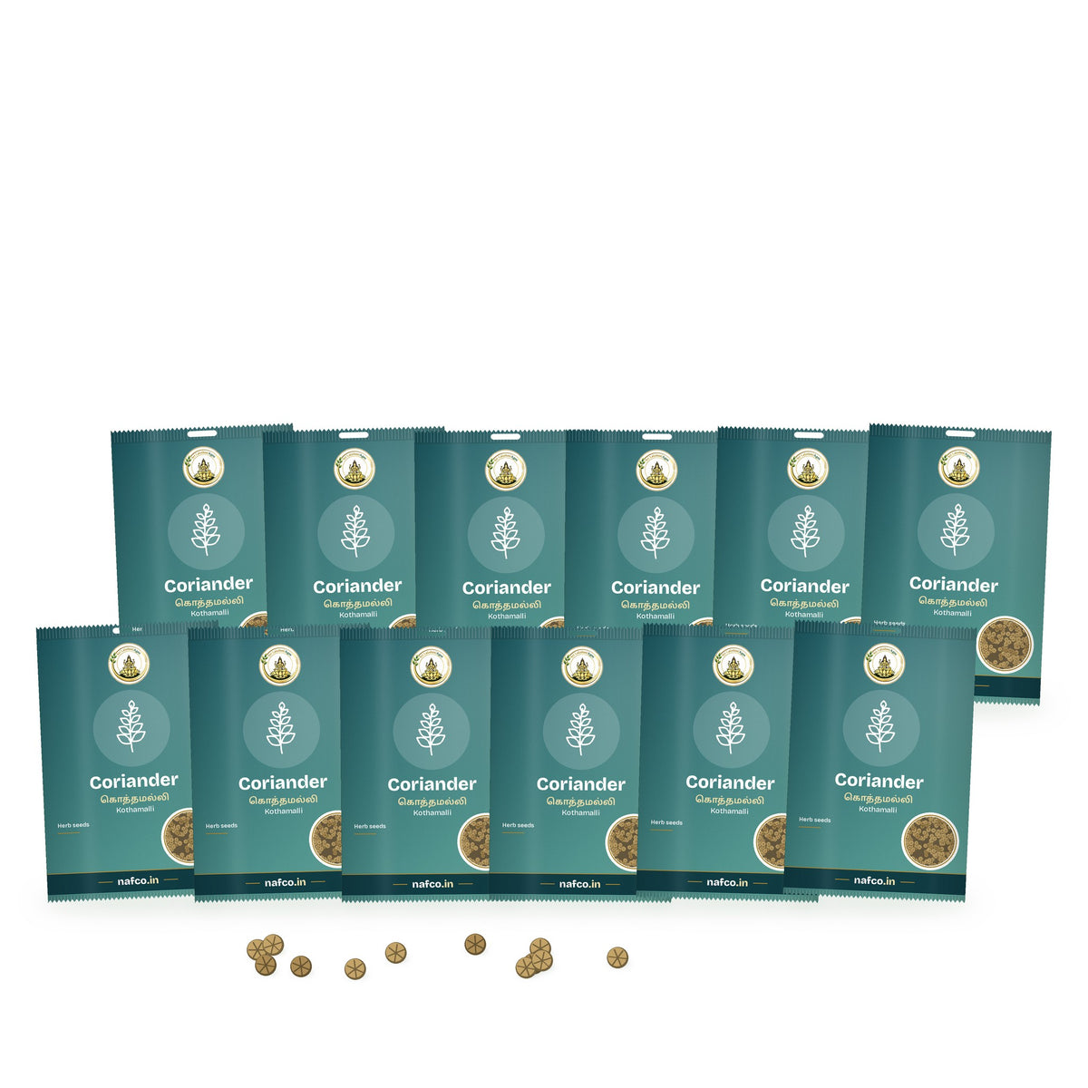 Coriander Seeds – Buy 10 Get 2 Free: Sri Lakshmi Agro seed packets grouped together
