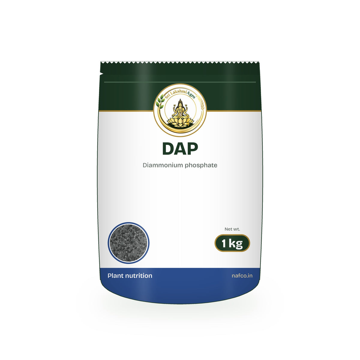 DAP – 1 kg in a Sri Lakshmi Agro stand-up pouch