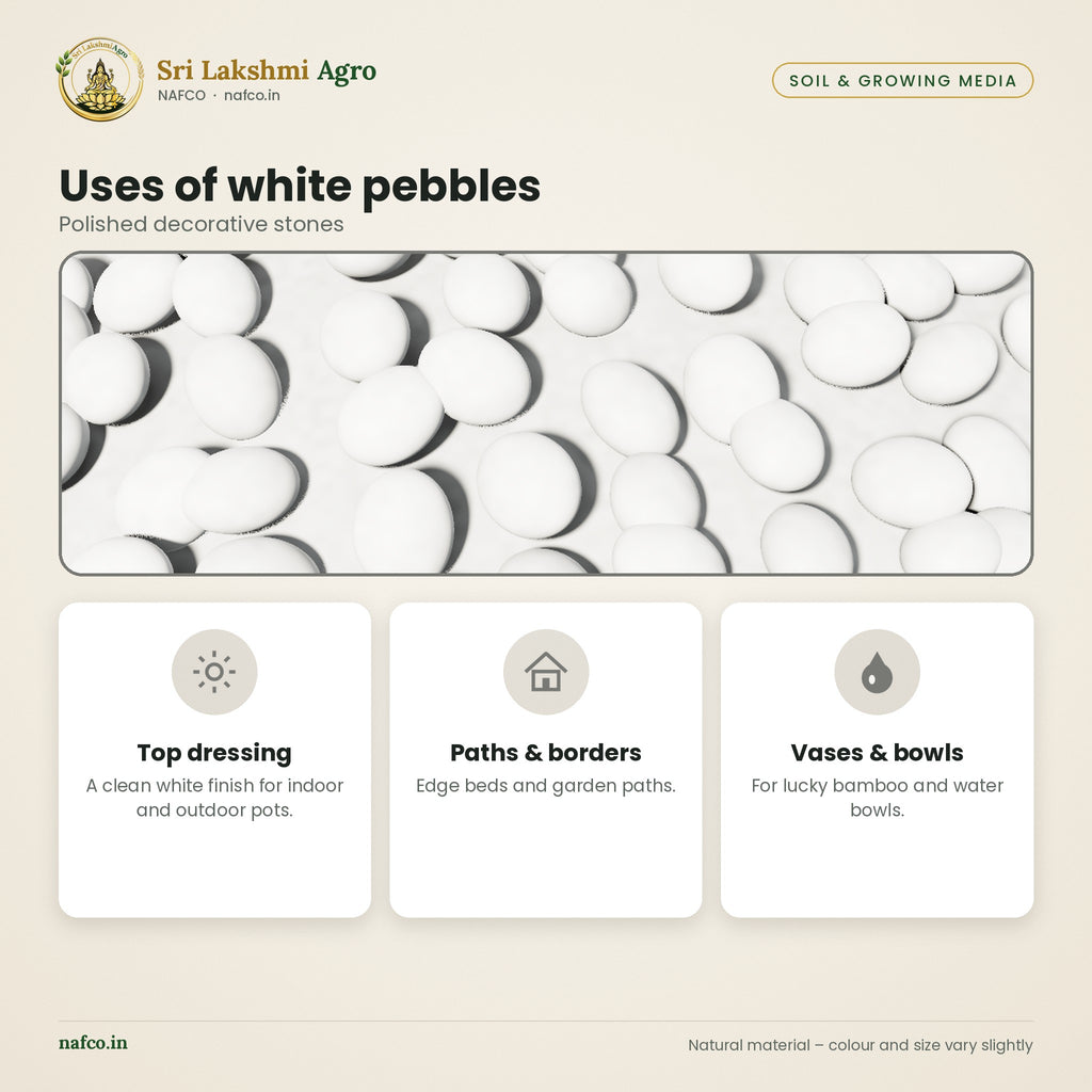 Decorative Pebbles – White – uses