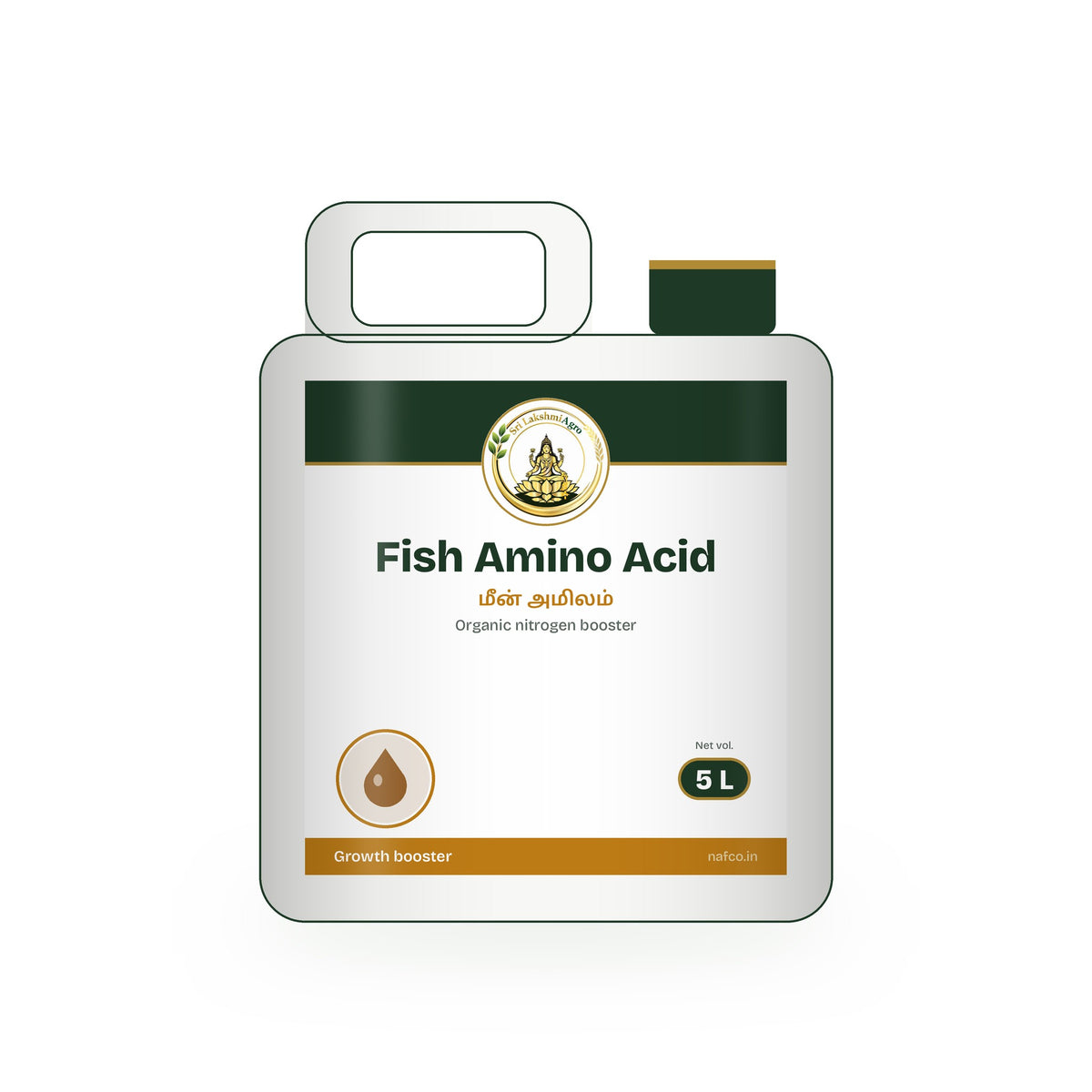 Fish Amino Acid – 5 L in a Sri Lakshmi Agro jerry can