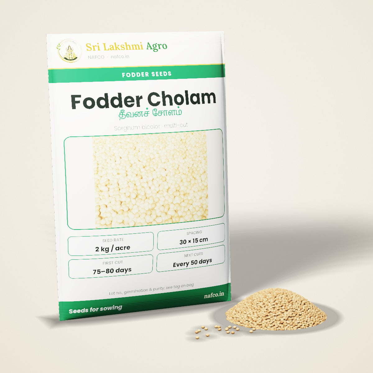 Fodder Cholam Seeds – Multi-cut Sorghum