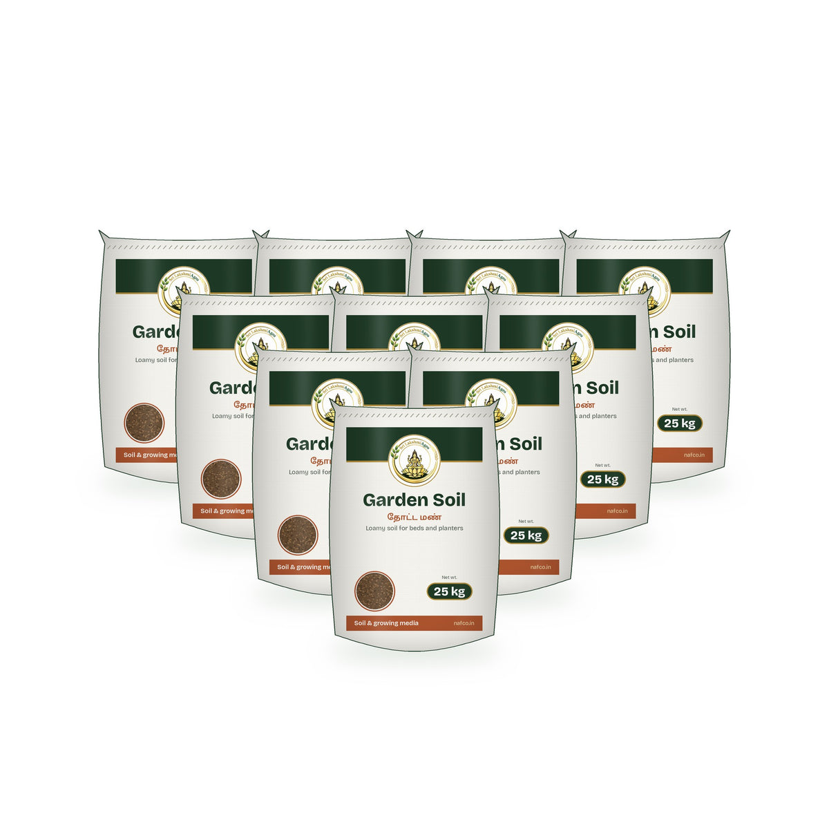 Garden Soil – 25 kg, Pack of 10: Sri Lakshmi Agro packs grouped together