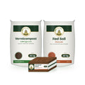 Garden Starter Combo – Cocopeat Block 5 kg + Vermicompost 25 kg + Red Soil 25 kg: Sri Lakshmi Agro packs shown together