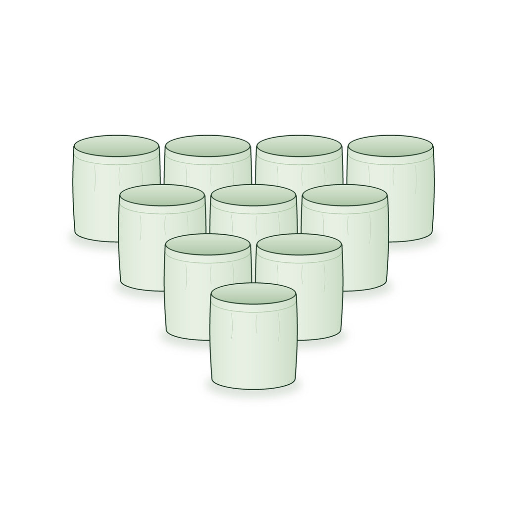 Pack of 10: ten 12 × 12 inch round grow bags arranged together