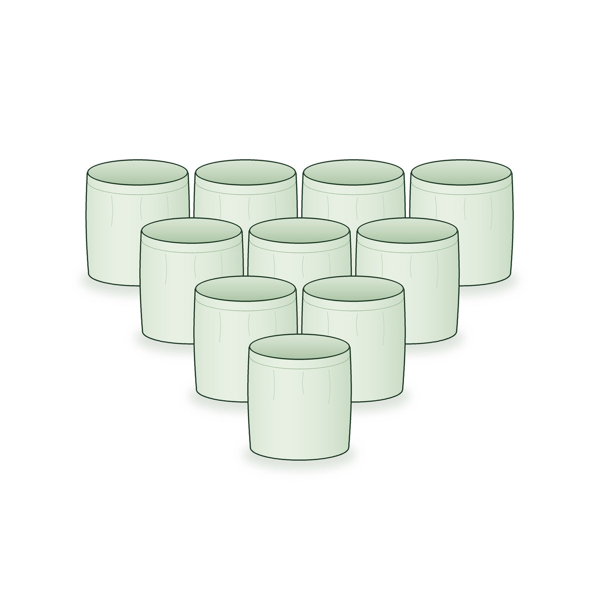 Pack of 10: ten 12 × 12 inch round grow bags arranged together