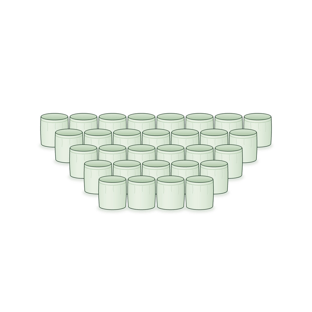 Pack of 30: thirty 12 × 12 inch round grow bags arranged together