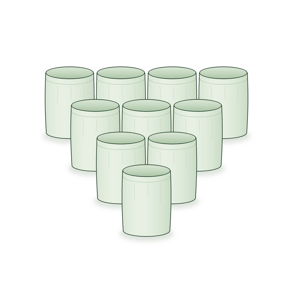 Pack of 10: ten 12 × 15 inch round grow bags arranged together