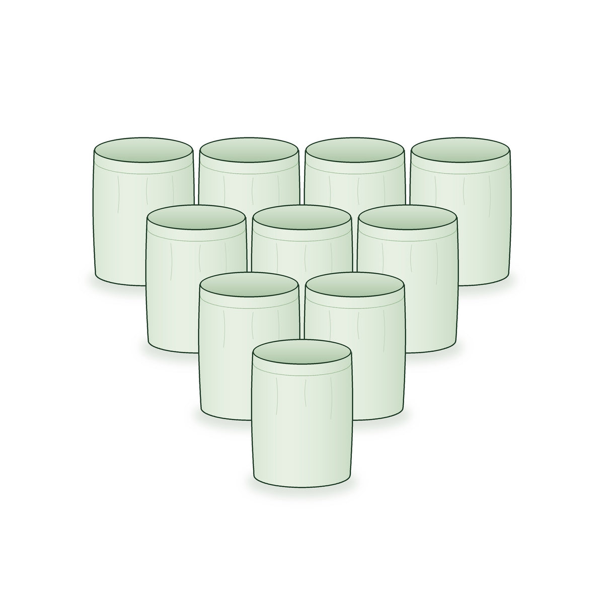 Pack of 10: ten 12 × 15 inch round grow bags arranged together