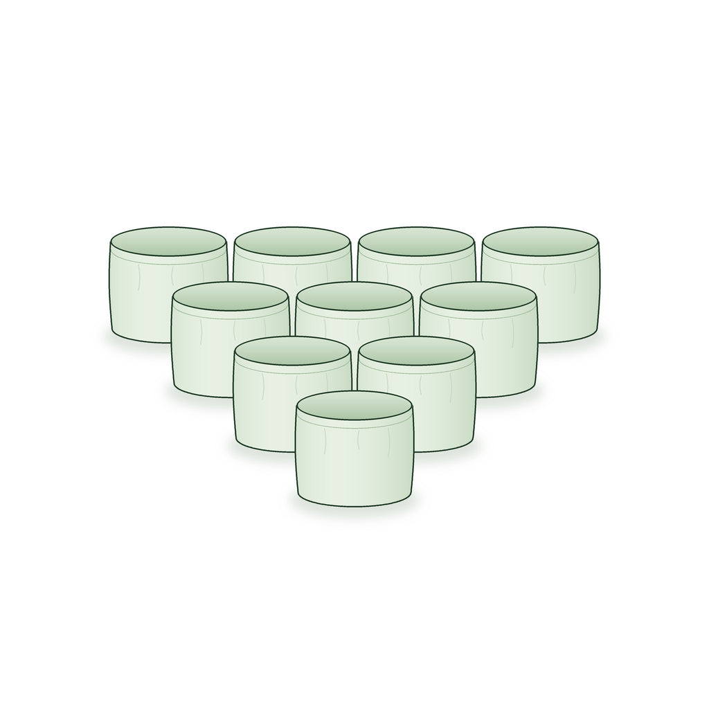 Pack of 10: ten 12 × 9 inch round grow bags arranged together