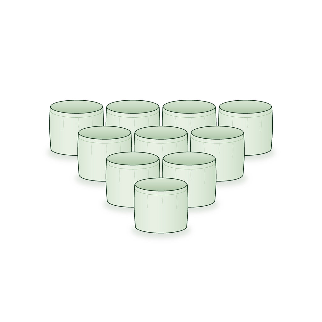 Pack of 10: ten 15 × 12 inch round grow bags arranged together