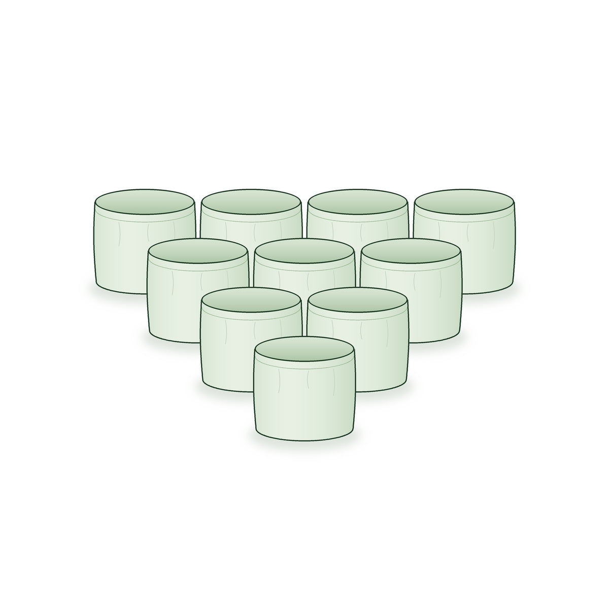 Pack of 10: ten 15 × 12 inch round grow bags arranged together