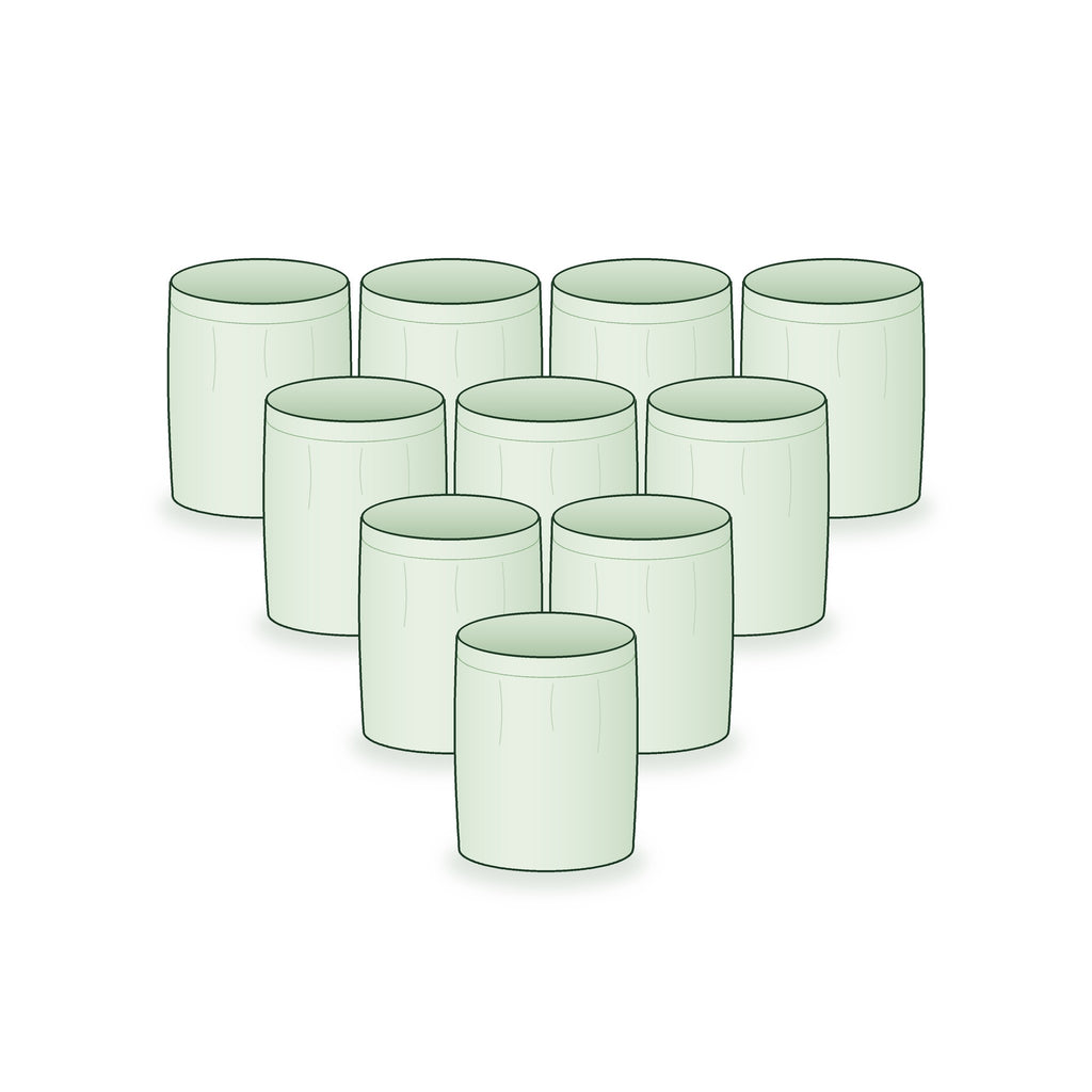 Pack of 10: ten 15 × 18 inch round grow bags arranged together
