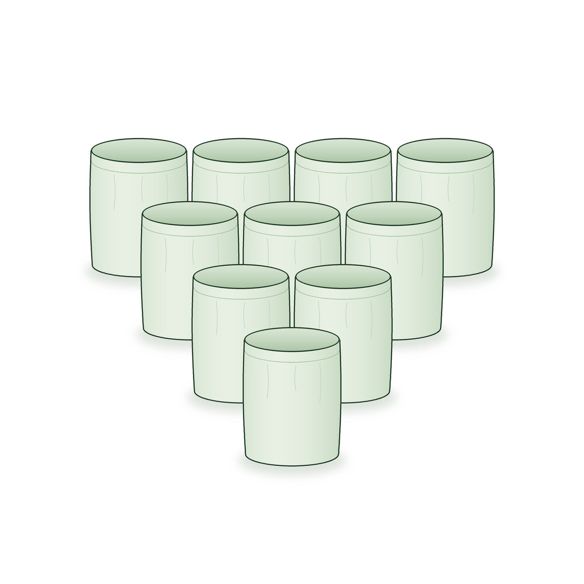 Pack of 10: ten 15 × 18 inch round grow bags arranged together