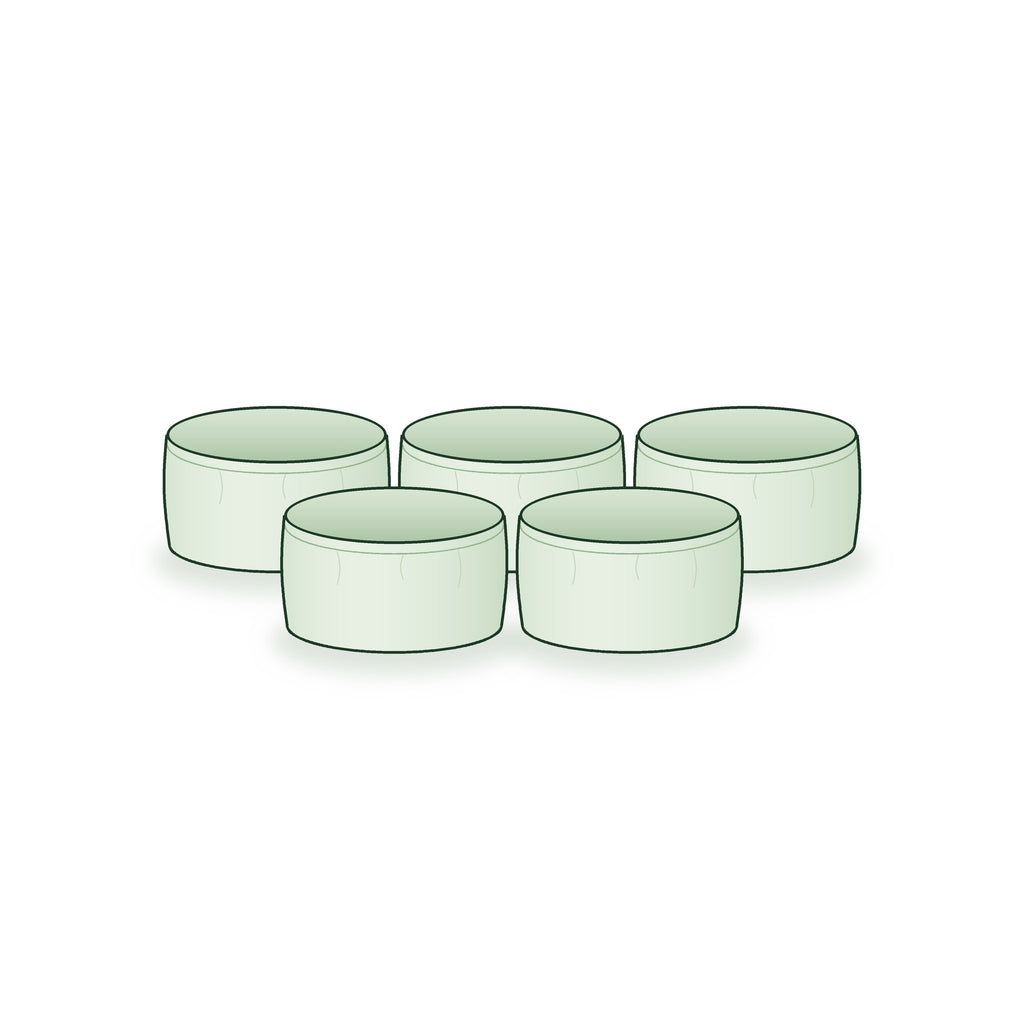Pack of 5: five 18 × 9 inch round grow bags arranged together
