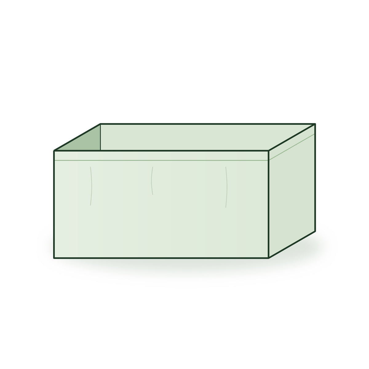 24 × 12 × 12 inch rectangular grow bag, illustrated on a white background