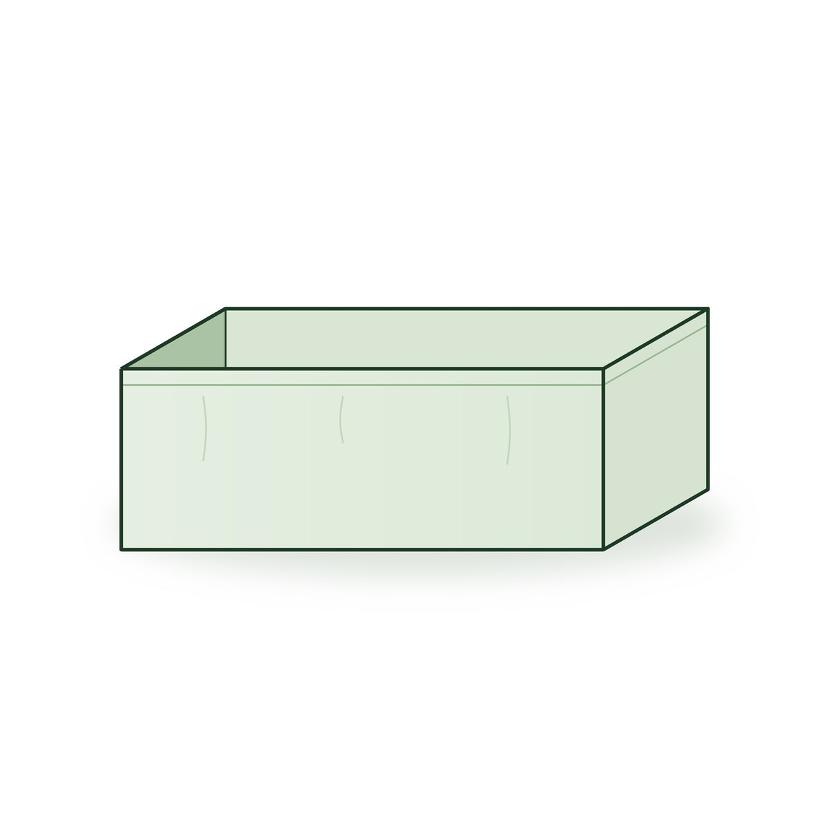 24 × 12 × 9 inch rectangular grow bag, illustrated on a white background