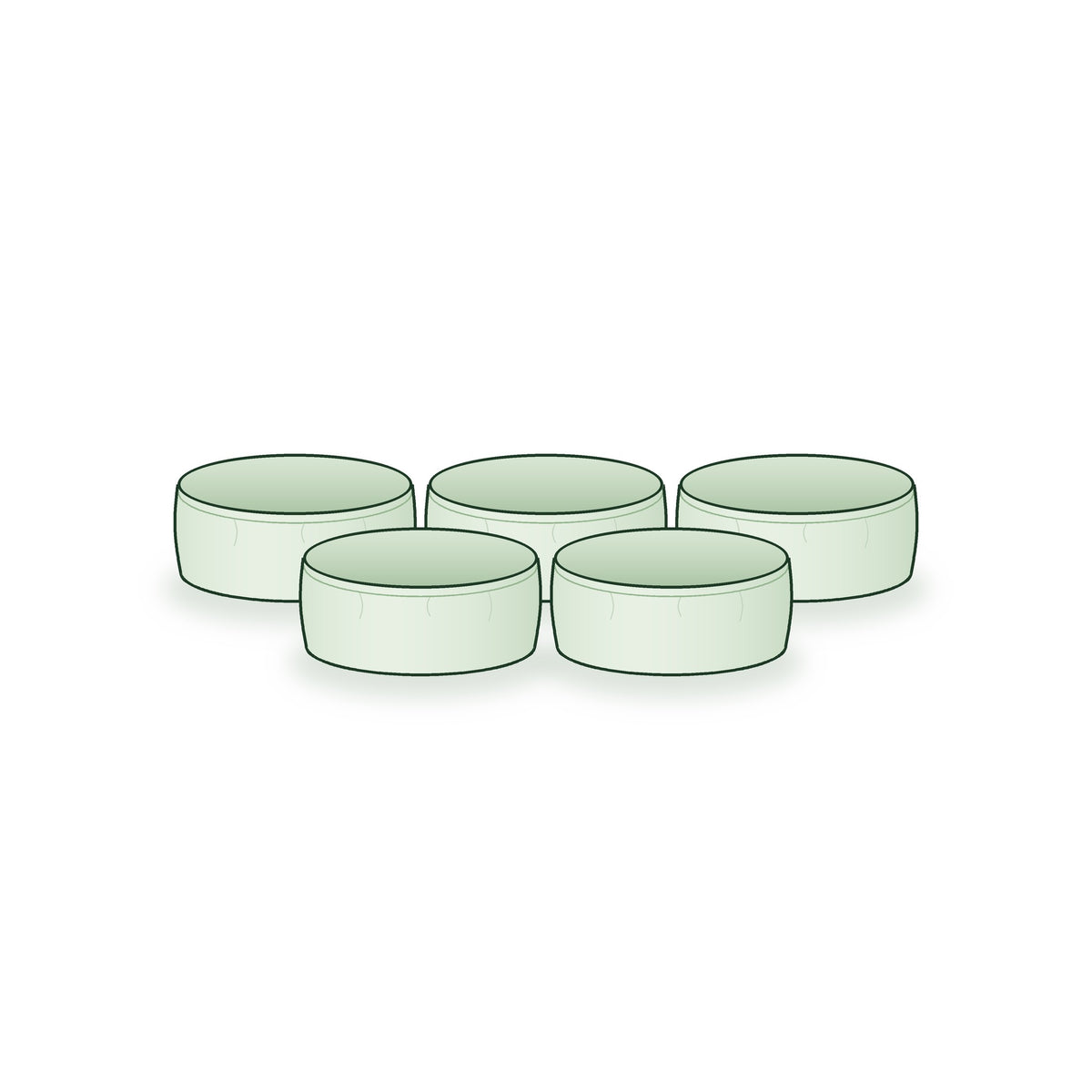 Pack of 5: five 24 × 9 inch round grow bags arranged together