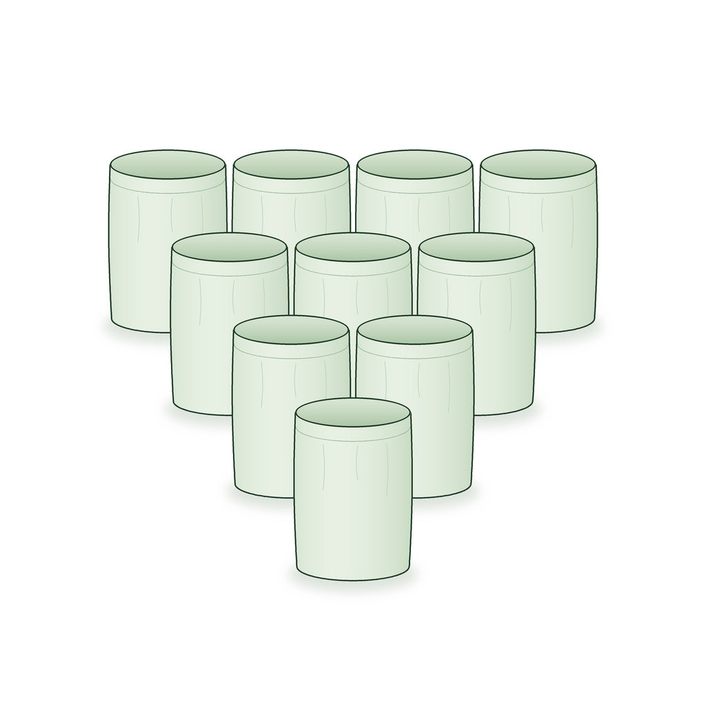 Pack of 10: ten 9 × 12 inch round grow bags arranged together