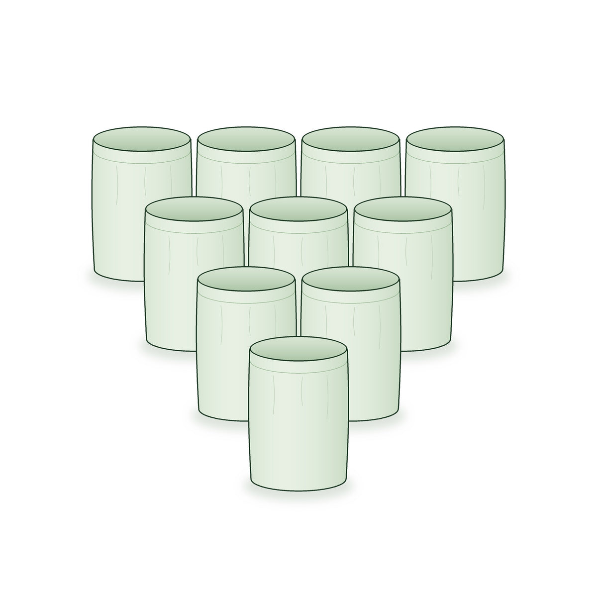 Pack of 10: ten 9 × 12 inch round grow bags arranged together