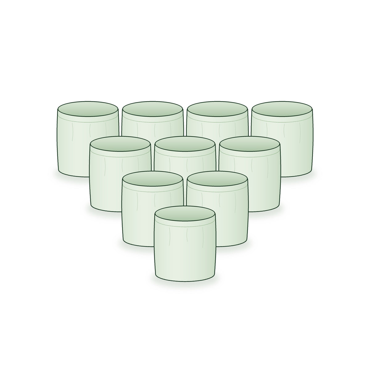 Pack of 10: ten 9 × 9 inch round grow bags arranged together