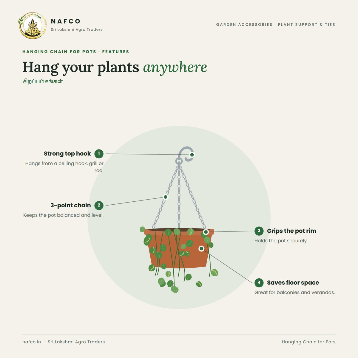 Hanging Chain for Pots – features