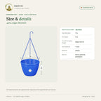 Hanging Pot – Blue – size and details