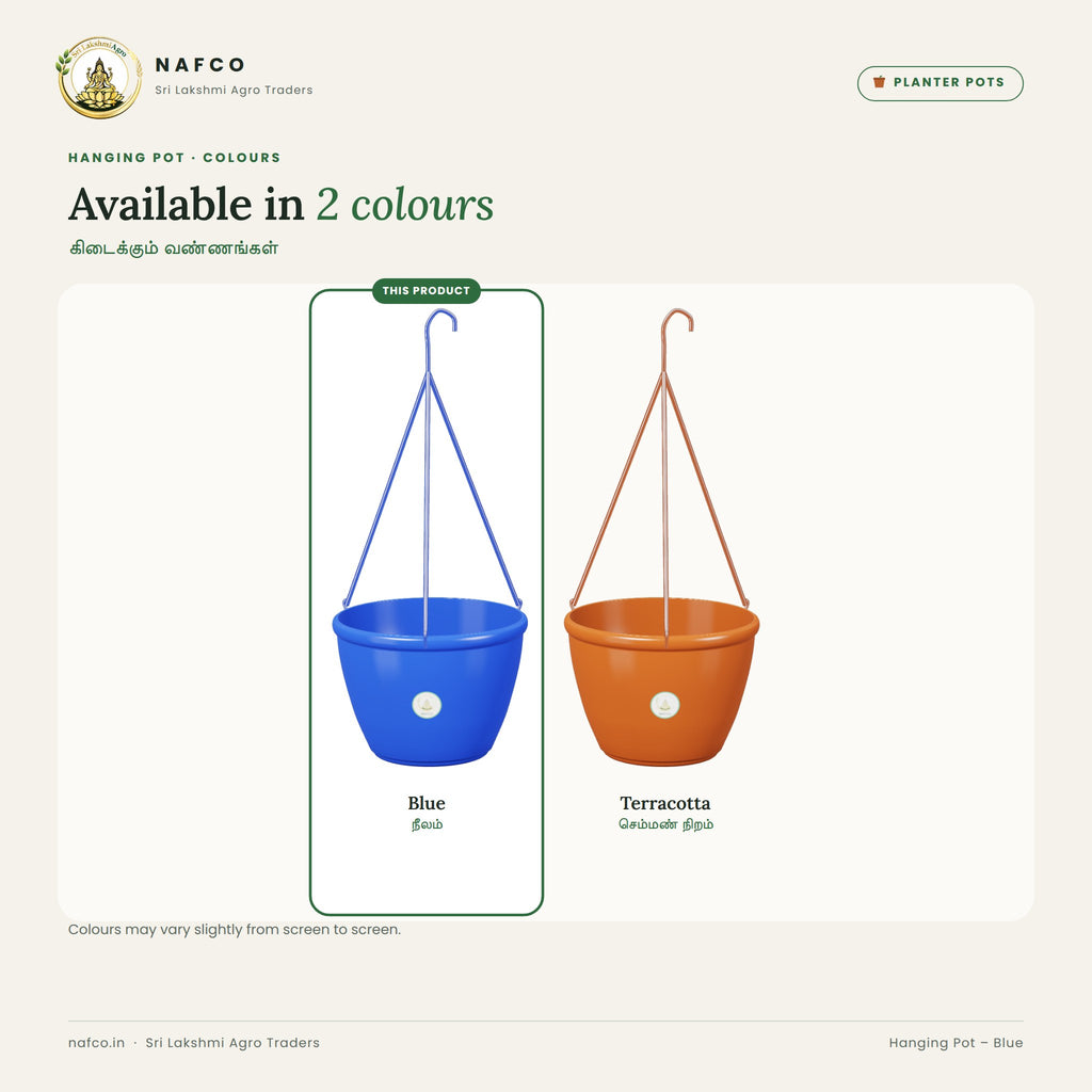 Hanging Pot – Blue – colour guide