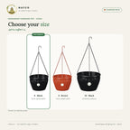 Harshdeep Hanging Pot – Black – size guide
